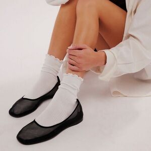 Jeffrey Campbell mesh muse ballet flats in black